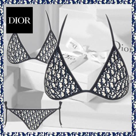 dior logo swimsuit|dior oblique bikini.